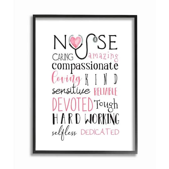 Stupell Industries Nurse Inspirational Description Healthcare Professional Gratitude Framed Wall Art